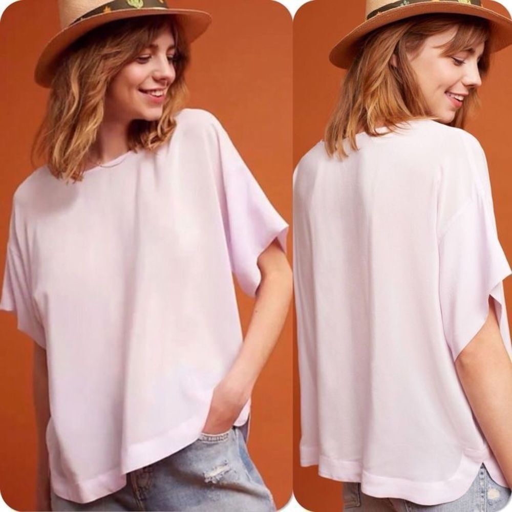 Saturday Sunday Anthropologie lavander silk top